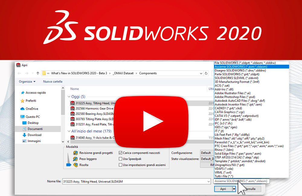 Le novità di SOLIDWORKS 2020: interfaccia utente